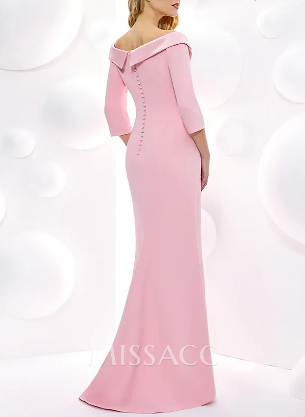 Sheath/Column Off-The-Shoulder Elastic Satin Mother Of The Bride Dresses