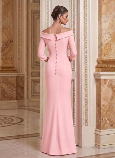 Sheath/Column Off-The-Shoulder Elastic Satin Mother Of The Bride Dresses
