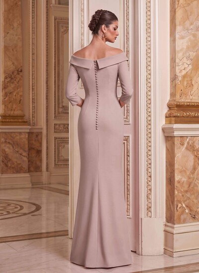 Sheath/Column Off-The-Shoulder Elastic Satin Mother Of The Bride Dresses