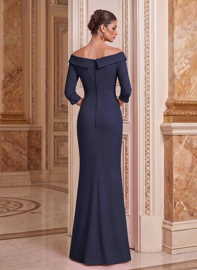 Sheath/Column Off-The-Shoulder Stretch Satin Mother Of The Bride Dresses
