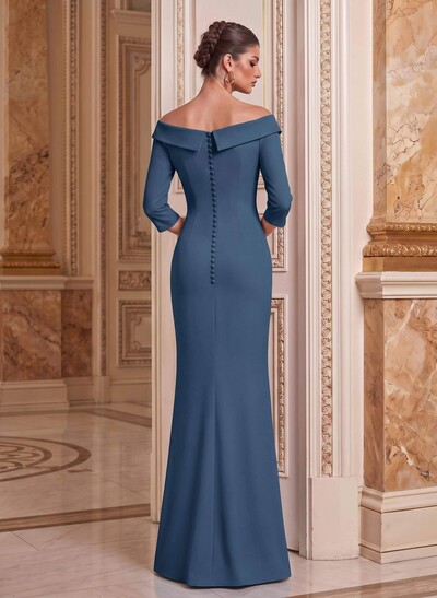 Sheath/Column Off-The-Shoulder Stretch Satin Mother Of The Bride Dresses