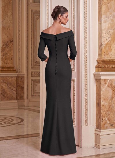 Sheath/Column Off-The-Shoulder Stretch Satin Mother Of The Bride Dresses