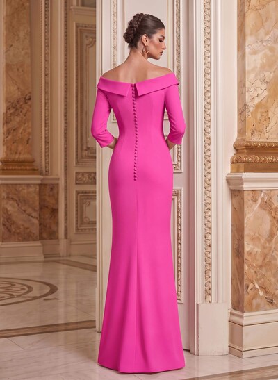 Sheath/Column Off-The-Shoulder Elastic Satin Mother Of The Bride Dresses