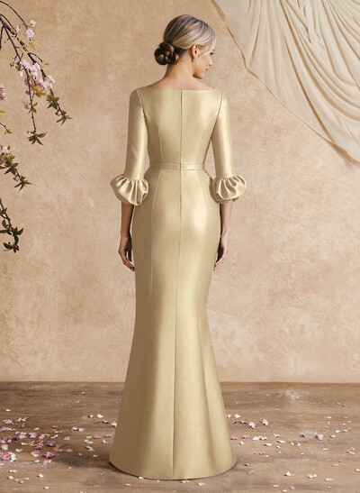 Trumpet/Mermaid 3/4 Sleeves Satin Mother Of The Bride Dresses With Ruffle
