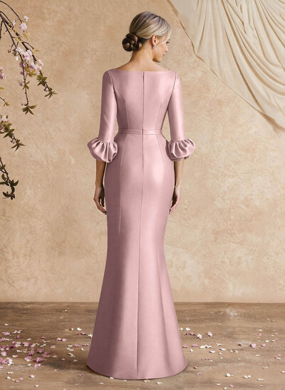 Trumpet/Mermaid 3/4 Sleeves Satin Mother Of The Bride Dresses With Ruffle