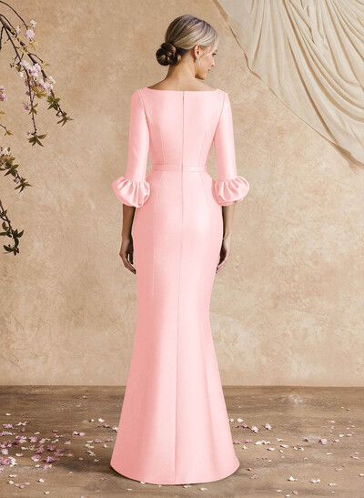 Trumpet/Mermaid 3/4 Sleeves Satin Mother Of The Bride Dresses With Ruffle