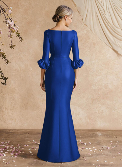 Trumpet/Mermaid 3/4 Sleeves Satin Mother Of The Bride Dresses With Ruffle