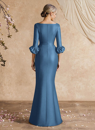 Trumpet/Mermaid 3/4 Sleeves Satin Mother Of The Bride Dresses With Ruffle