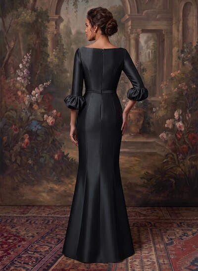 Trumpet/Mermaid 3/4 Sleeves Satin Mother Of The Bride Dresses With Ruffle