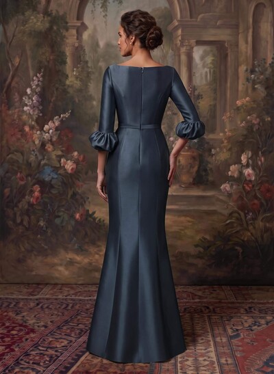 Trumpet/Mermaid 3/4 Sleeves Satin Mother Of The Bride Dresses With Ruffle
