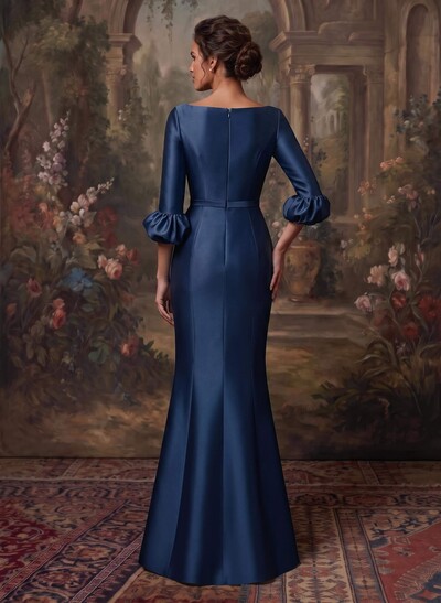 Trumpet/Mermaid 3/4 Sleeves Satin Mother Of The Bride Dresses With Ruffle