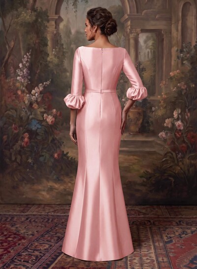 Trumpet/Mermaid 3/4 Sleeves Satin Mother Of The Bride Dresses With Ruffle