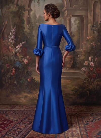 Trumpet/Mermaid 3/4 Sleeves Satin Mother Of The Bride Dresses With Ruffle