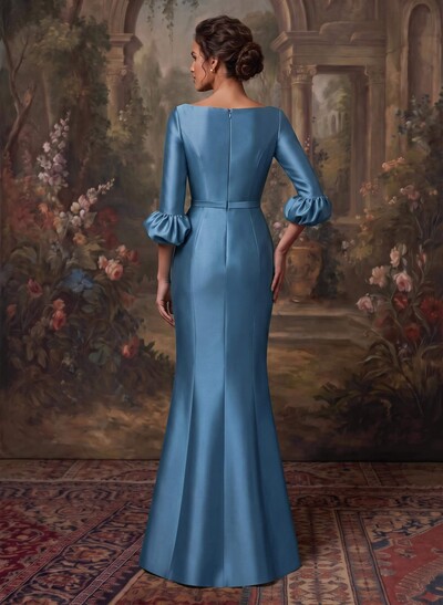 Trumpet/Mermaid 3/4 Sleeves Satin Mother Of The Bride Dresses With Ruffle