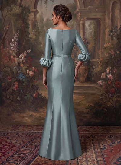 Trumpet/Mermaid 3/4 Sleeves Satin Mother Of The Bride Dresses With Ruffle