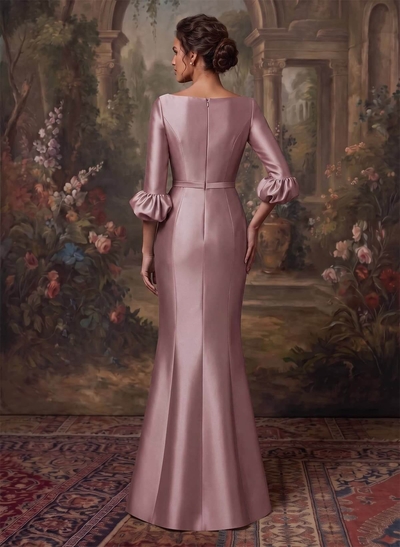 Trumpet/Mermaid 3/4 Sleeves Satin Mother Of The Bride Dresses With Ruffle