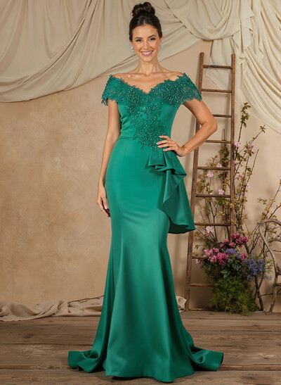 Trumpet/Mermaid Lace/Silk Like Satin Mother Of The Bride Dresses With Ruffle