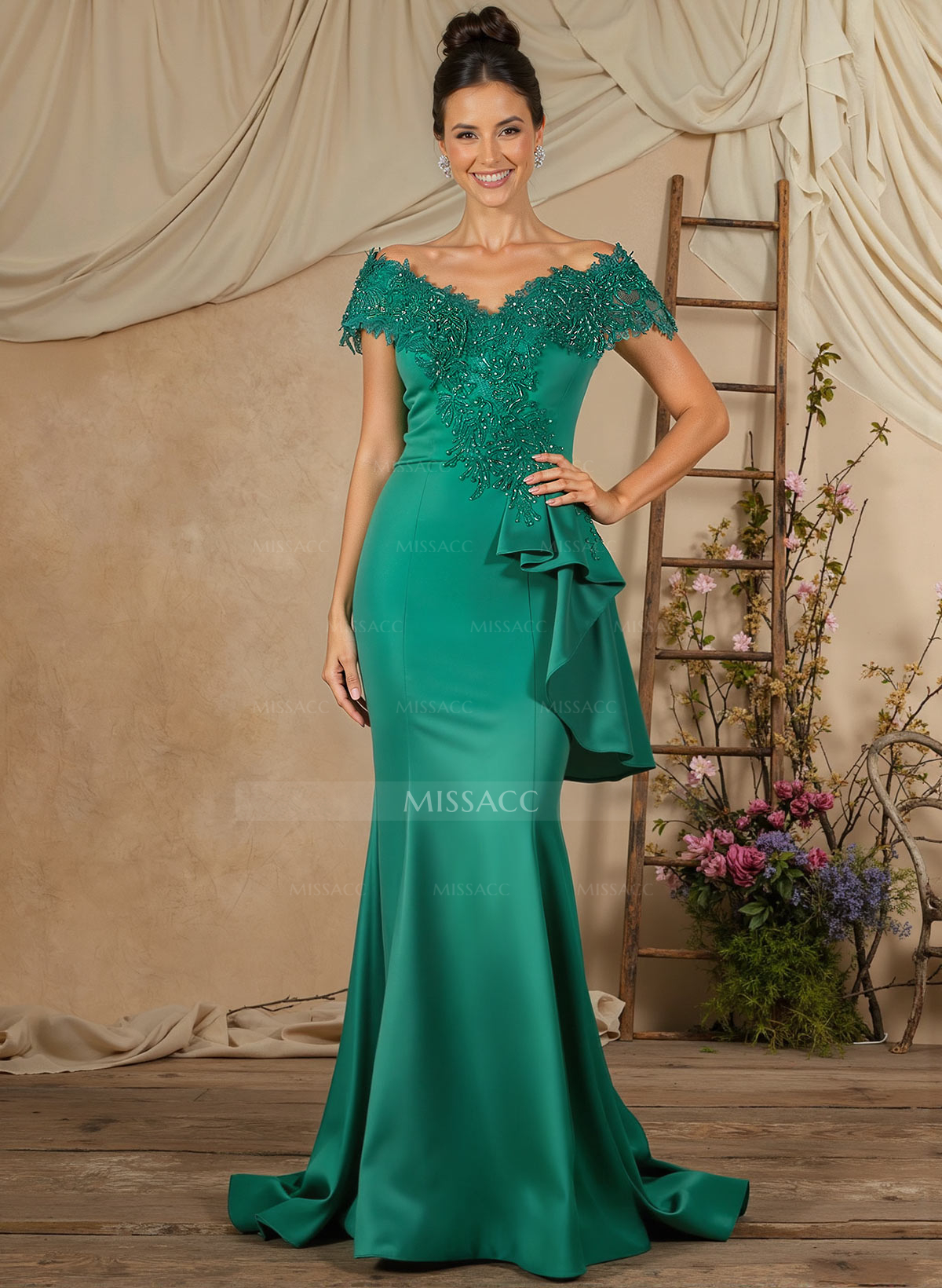 Trumpet/Mermaid Lace/Silk Like Satin Mother Of The Bride Dresses With Ruffle