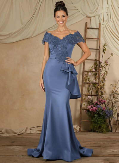 Trumpet/Mermaid Lace/Silk Like Satin Mother Of The Bride Dresses With Ruffle