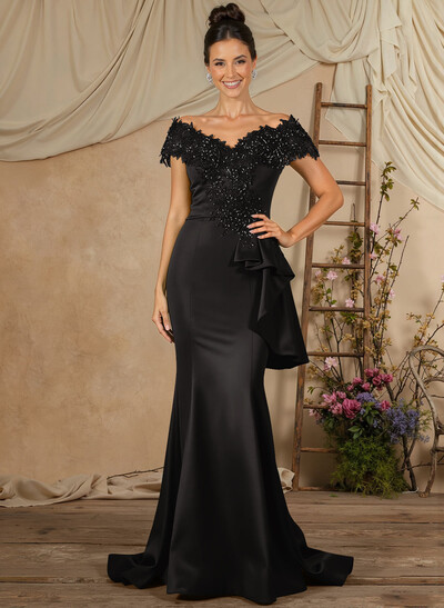 Trumpet/Mermaid Lace/Silk Like Satin Mother Of The Bride Dresses With Ruffle