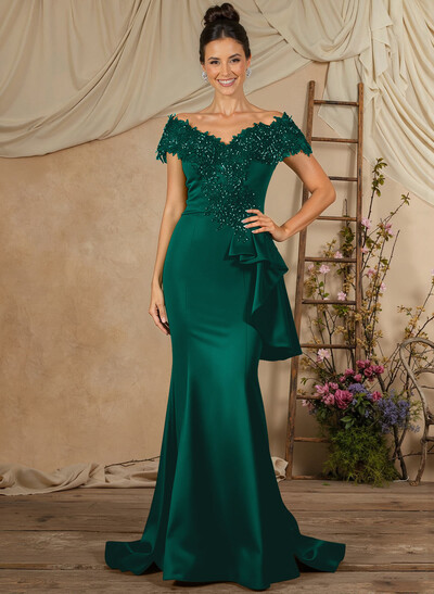 Trumpet/Mermaid Lace/Silk Like Satin Mother Of The Bride Dresses With Ruffle