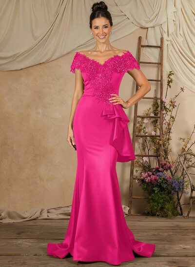 Trumpet/Mermaid Lace/Silk Like Satin Mother Of The Bride Dresses With Ruffle