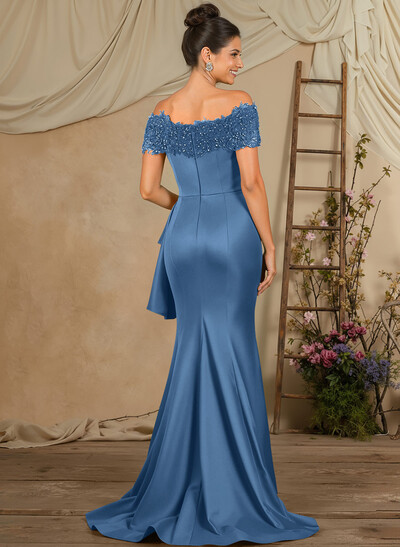 Trumpet/Mermaid Lace/Silk Like Satin Mother Of The Bride Dresses With Ruffle