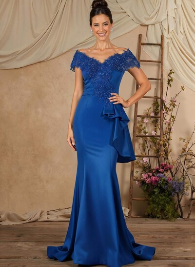 Trumpet/Mermaid Lace/Satin Mother Of The Bride Dresses With Ruffle