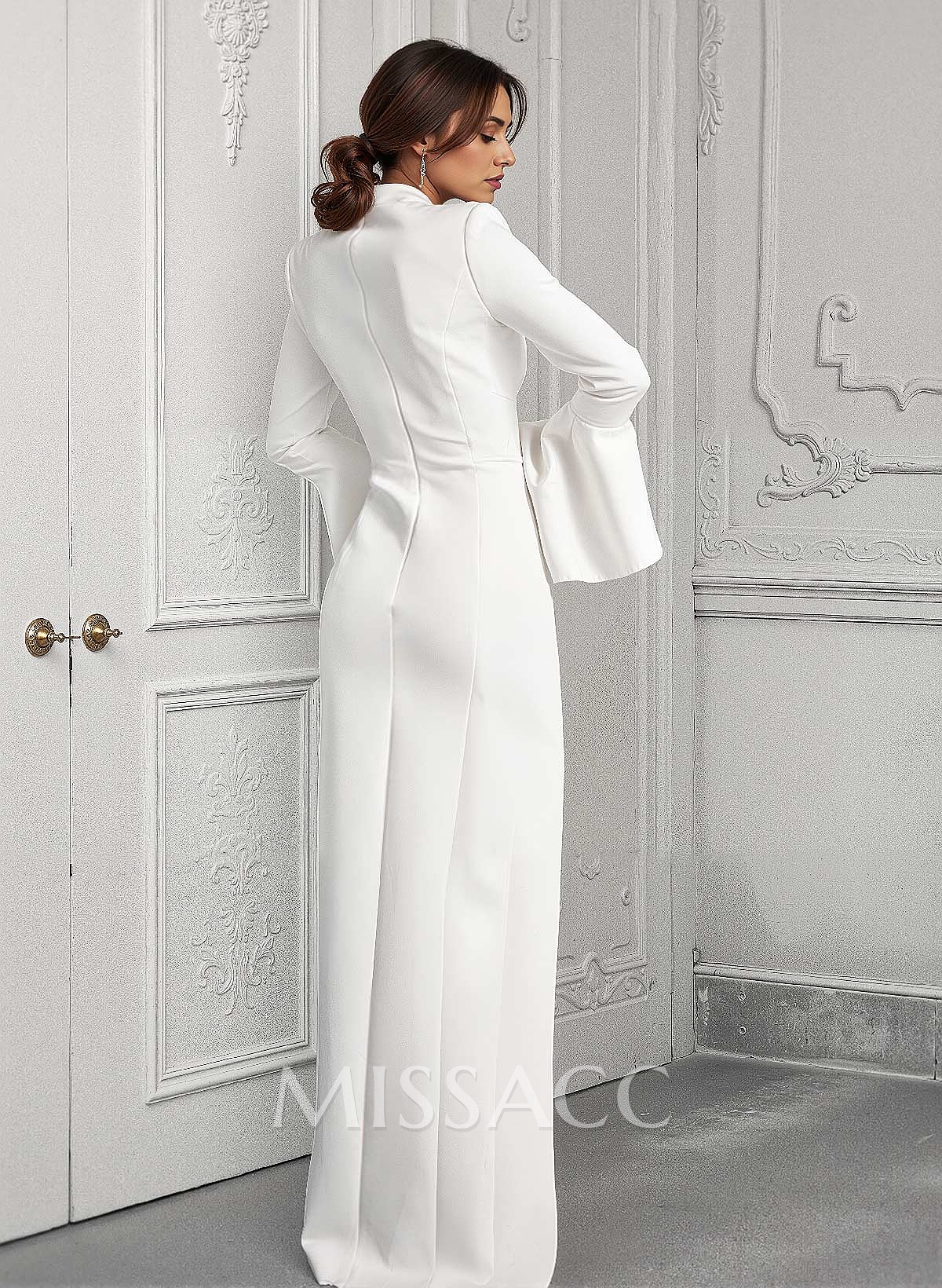 Sheath/Column V-Neck Elastic Satin Mother Of The Bride Dresses With Ruffle
