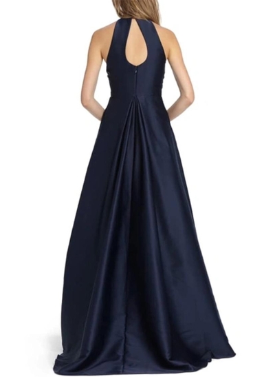 A-Line Halter Sleeveless Satin Mother Of The Bride Dresses With Back Hole