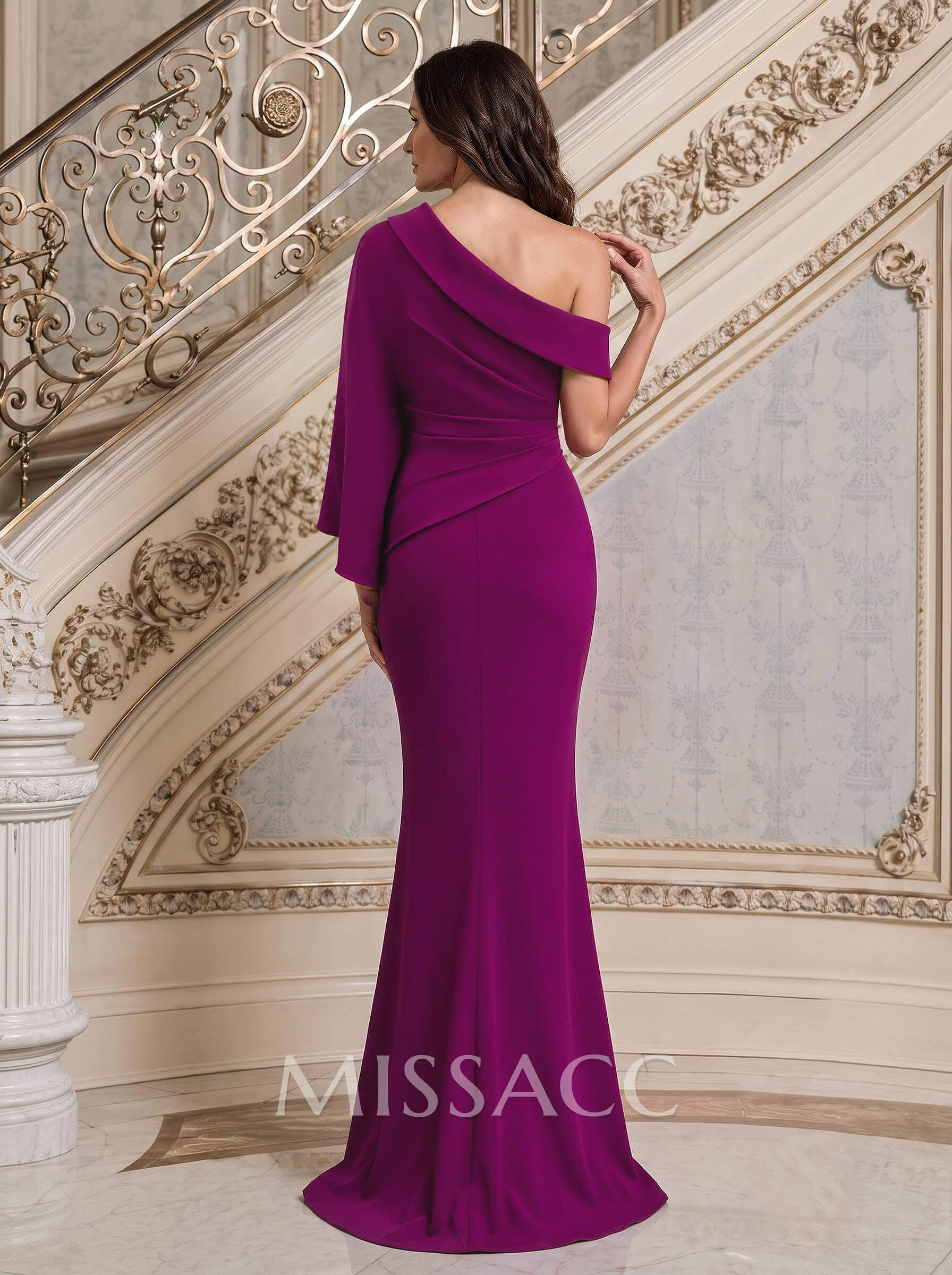 Trumpet/Mermaid One-Shoulder Stretch Satin Mother Of The Bride Dresses