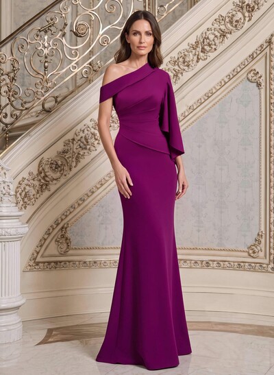 Trumpet/Mermaid One-Shoulder Stretch Satin Mother Of The Bride Dresses