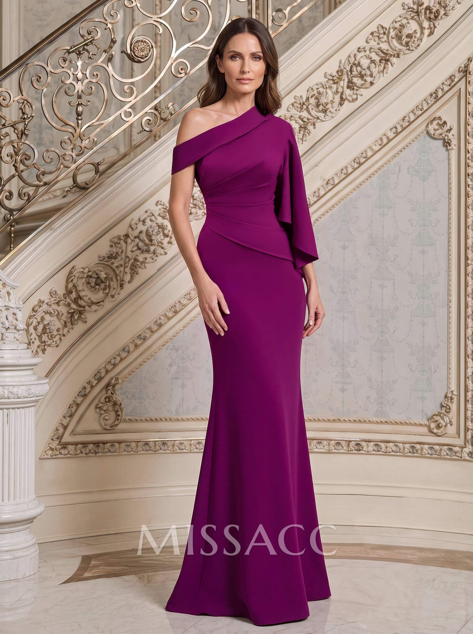 Trumpet/Mermaid One-Shoulder Stretch Satin Mother Of The Bride Dresses