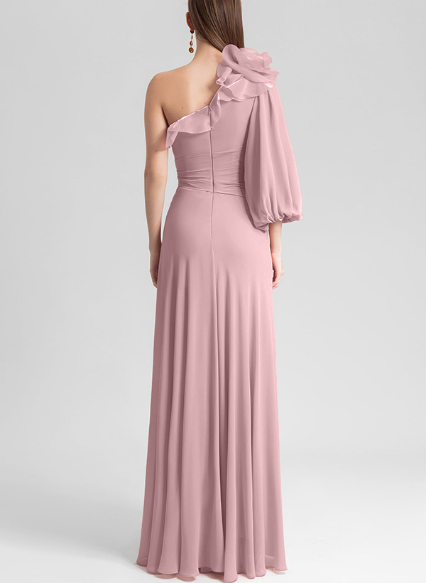 Sheath/Column Chiffon Mother Of The Bride Dresses With Cascading Ruffles