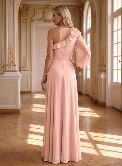 Sheath/Column Chiffon Mother of the Bride Dresses with Cascading Ruffles