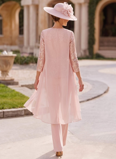 Jumpsuit/Pantsuit Scoop Neck Sequined Mother Of The Bride Dresses