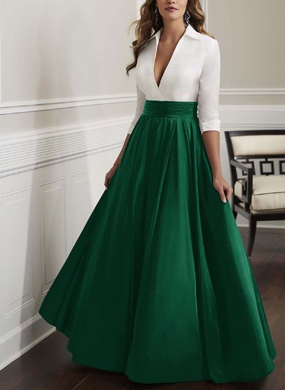 Plunge Sleeves Satin A-Line Mother Of The Bride Dresses