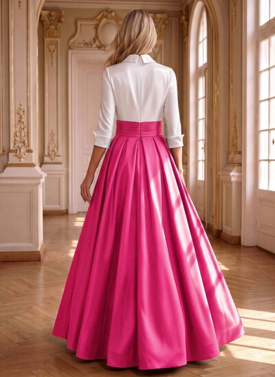 Plunge Sleeves Satin A-Line Mother Of The Bride Dresses
