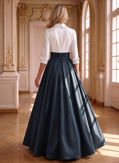 Plunge Sleeves Satin A-Line Mother Of The Bride Dresses