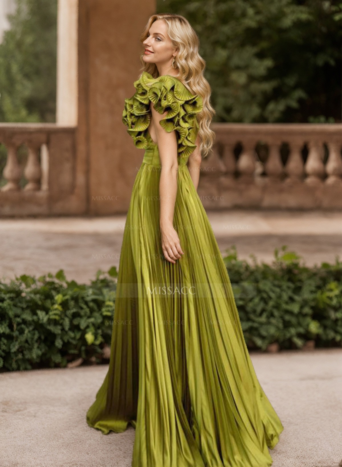 A-Line One-Shoulder Sleeveless Floor-Length Mother Of The Bride Dresses With Ruffle