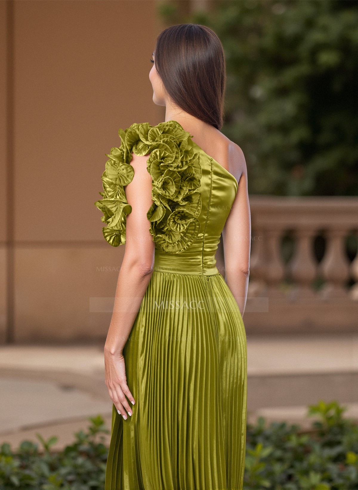 A-Line One-Shoulder Sleeveless Floor-Length Mother Of The Bride Dresses With Ruffle