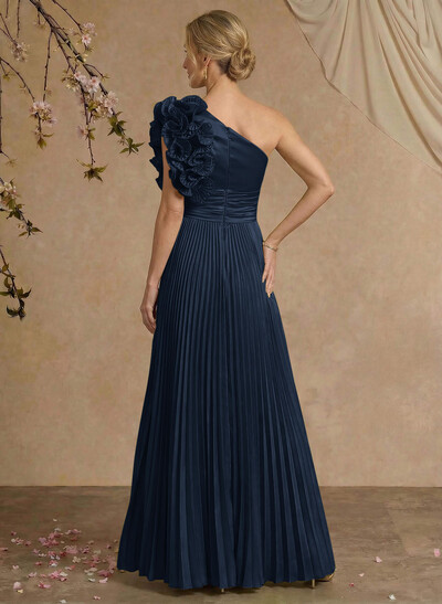 A-Line One-Shoulder Sleeveless Floor-Length Mother Of The Bride Dresses With Ruffle