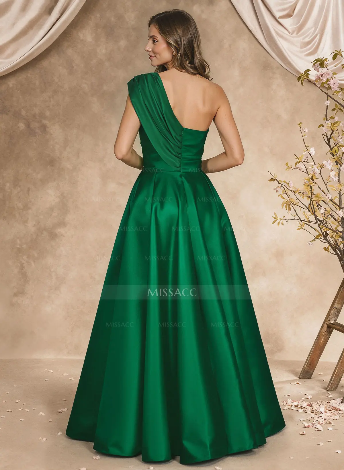 Sophisticated Off Shoulder Sleeveless A-Line Satin Mother Of The Bride Dress
