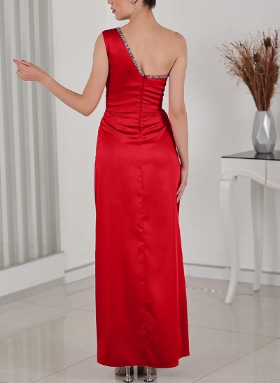 Sheath/Column Silk Like Satin Mother Of The Bride Dresses With Split Front