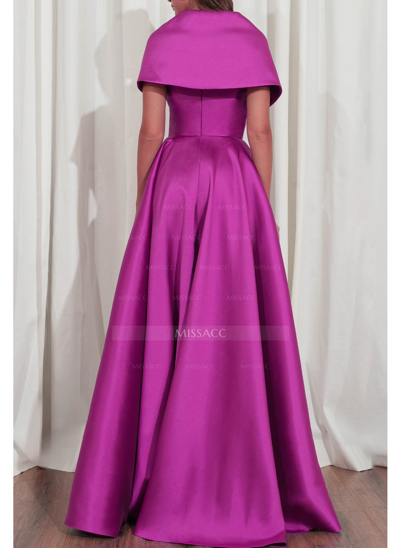 A-Line V-Neck Sleeveless Floor-Length Satin Mother Of The Bride Dresses