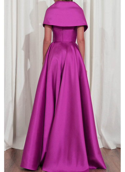 A-Line V-Neck Sleeveless Floor-Length Satin Mother Of The Bride Dresses