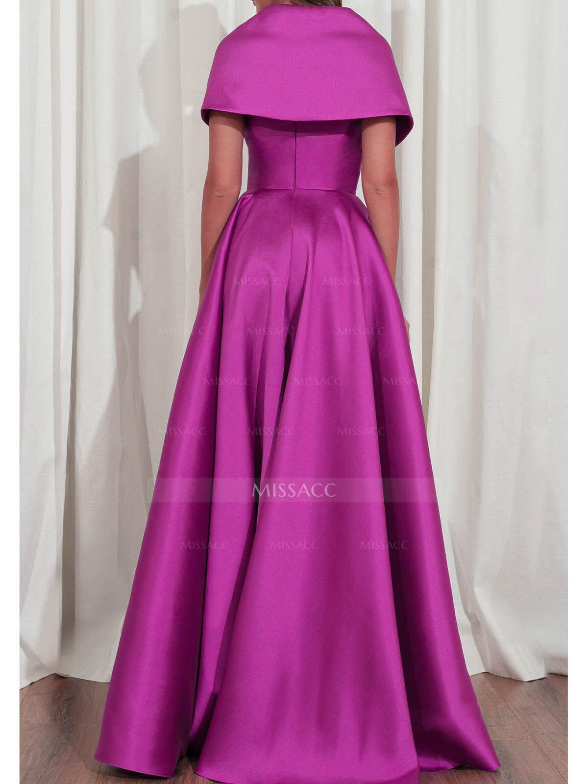 A-Line V-Neck Sleeveless Floor-Length Satin Mother Of The Bride Dresses