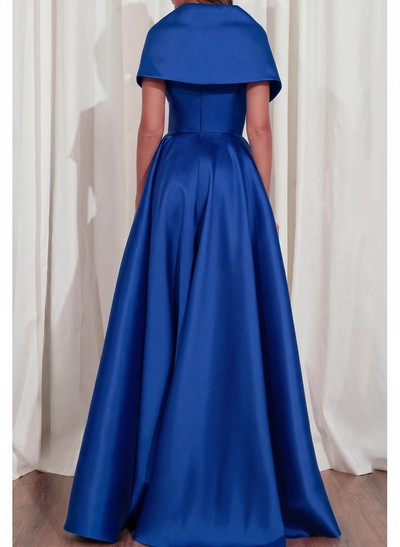 A-Line V-Neck Sleeveless Floor-Length Satin Mother Of The Bride Dresses