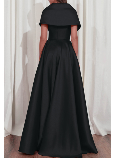 A-Line V-Neck Sleeveless Floor-Length Satin Mother Of The Bride Dresses