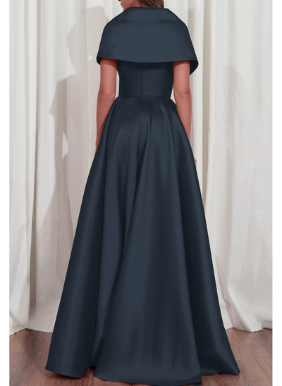 A-Line V-Neck Sleeveless Floor-Length Satin Mother Of The Bride Dresses